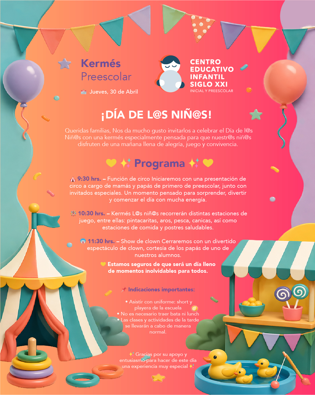 Programa Día del niño preescolar 2026 Programa Día del niño preescolar 2026